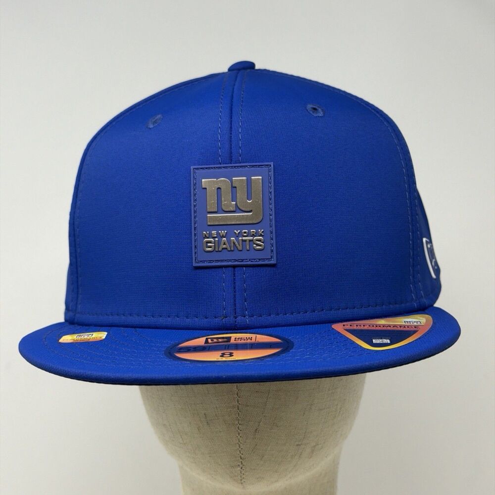 New Era New York Giants 59FIFTY Fitted Hat Size 8 Blue NFL Performance NWT